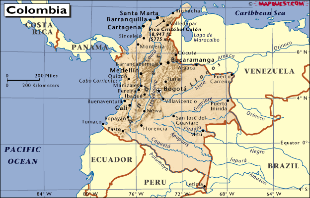 map of Colombia